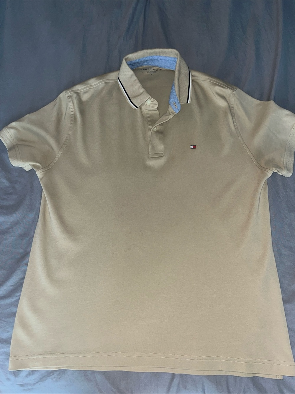 Tommy Hilfiger Men’s Beige Polo with Inner Collar